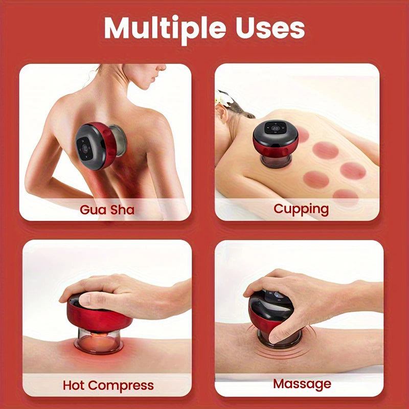 Electric Vacuum Cupping Massager with Heat & Scraping Cupping Massage Device Vue