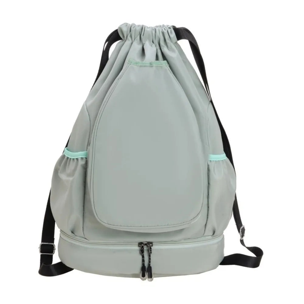 2 Rackets Tennis Racket Backpack with Shoes Pocket Waterproof Badminton Sports Bag Adjustable Strap Casual Gym Pack Vue Green
