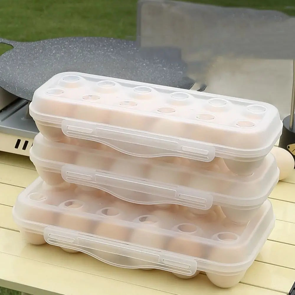 Practical Plastic 12/18 Grids Egg Tray Snap-on Anti-collision Egg Storage Box Transparent Stackable Fridge Egg Organizer Kitchen Vue