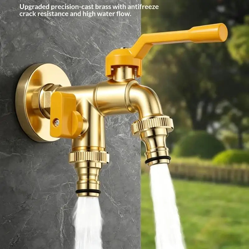 1 Set Courtyard Water Tap Thickened Antifreeze One In Two Out Faucet For Outdoor Garden Agriculture Washing Vue Default Title