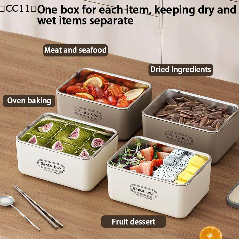 Stainless Steel Lunch Box Set With Bag Portable Sealed Insulated Lunch Box Multi-functional Bento Box〔CC11〕 Vue