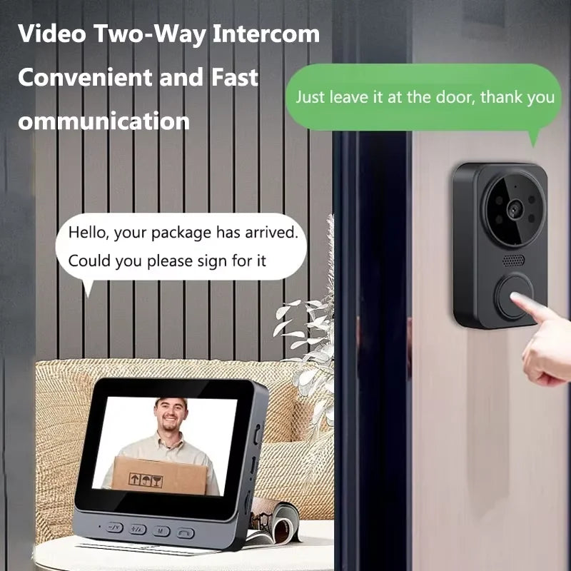 Wireless Video Doorbell Camera Bundle, Smart Security Camera with Night Vision, 2.4G WiFi, HD, Motion Detection, Cloud Storage Vue