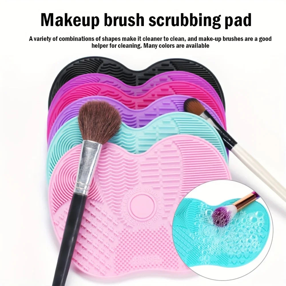 Makeup Brush Makeup Brush Cleaning Apple Shaped Cleaning Pad-Efficient &Mat With Suction Cup Portable & Reusable Silicone Vue