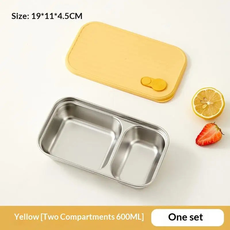 Portable 304 Stainless Steel Lunch Box Reusable Sealed Leak Proof