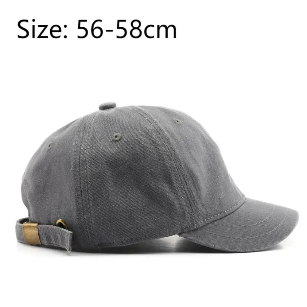 Fashion Short Brim Baseball Cap Adjustable Solid Bucket Panama Washed