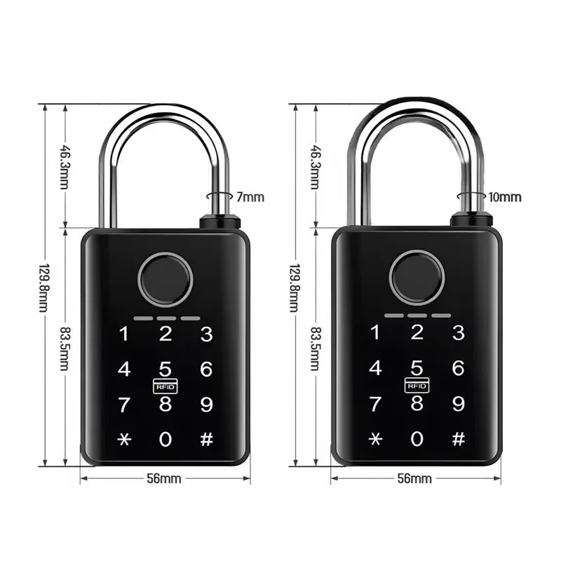 Tuya Smart Door Lock Fingerprint Padlock Password APP Card Key Unlock 7mm 10mm Smart Padlock Waterproof Electronic Lock Vue