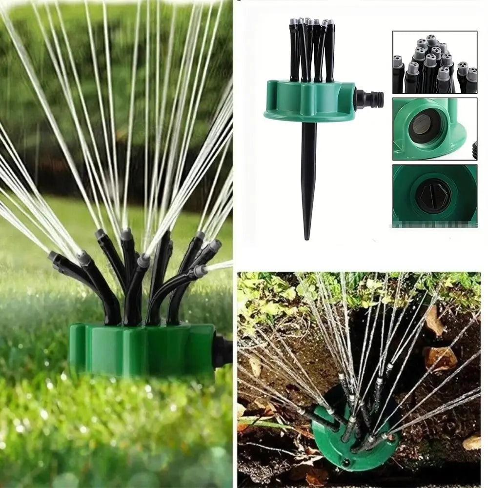 360 Degree Automatic Garden Sprinkler Large Area Water-saving Lawn Sprinkler Rotating Nozzle Adjustable Spray Patterns Vue