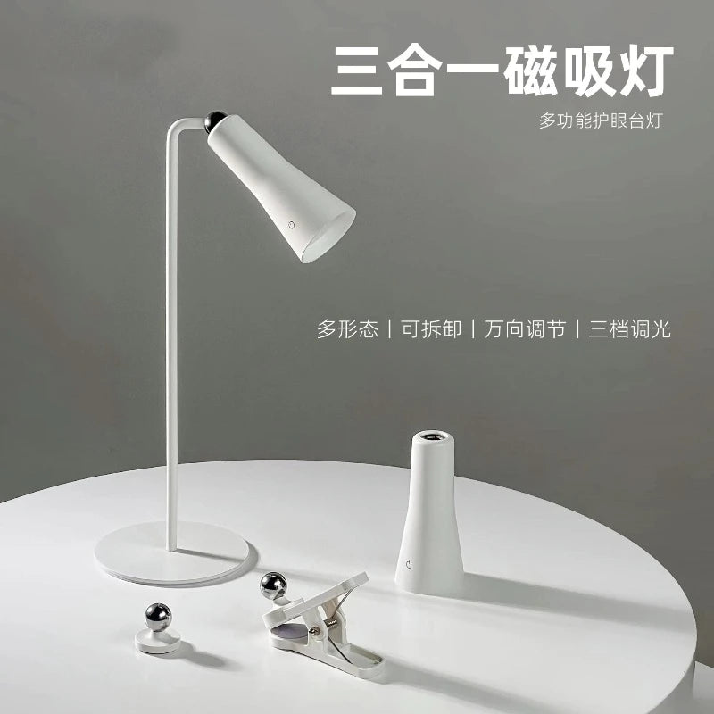 Desk Lamp Hanging Magnetic Table Lamp LED USB Rechargeable Stepless Dimming Cabinet Closet Wardrobe Night Light Vue