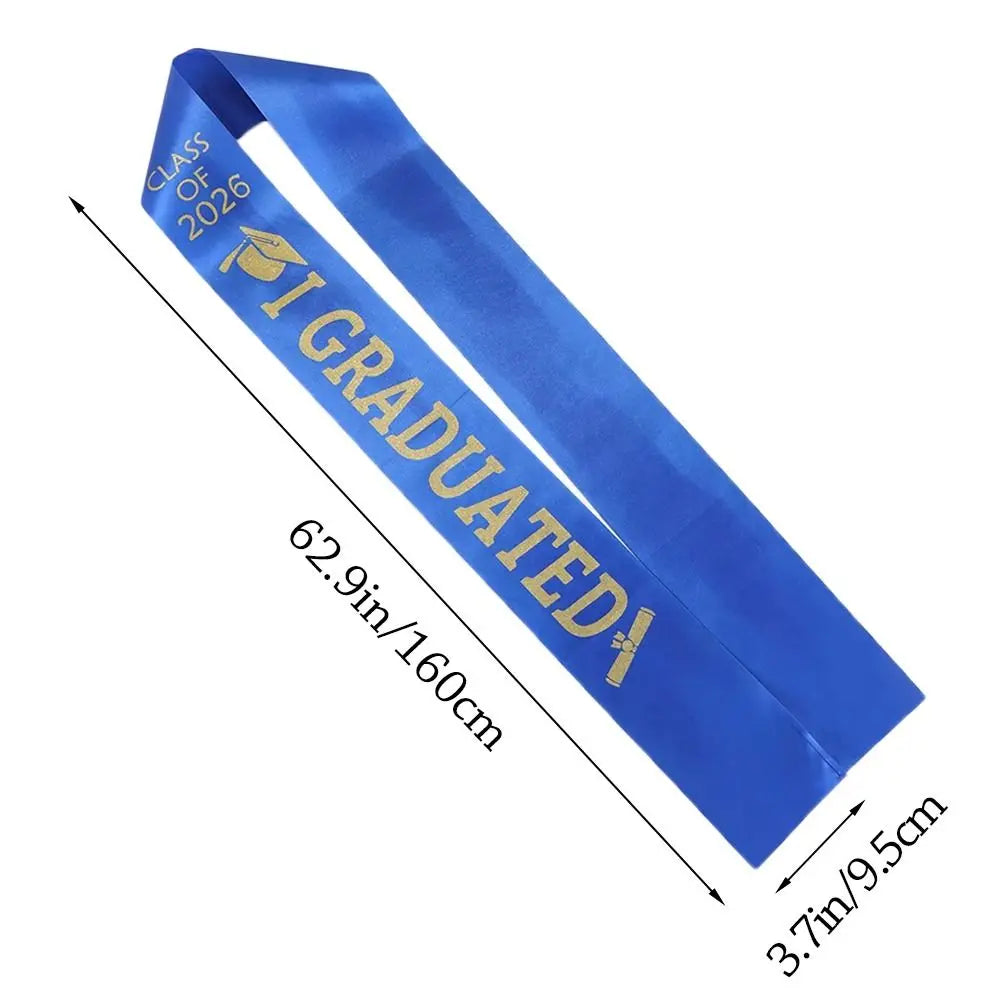 Class 2026 Graduation Stole Sash I Graduated Happy Gown Scarf Solid Vue