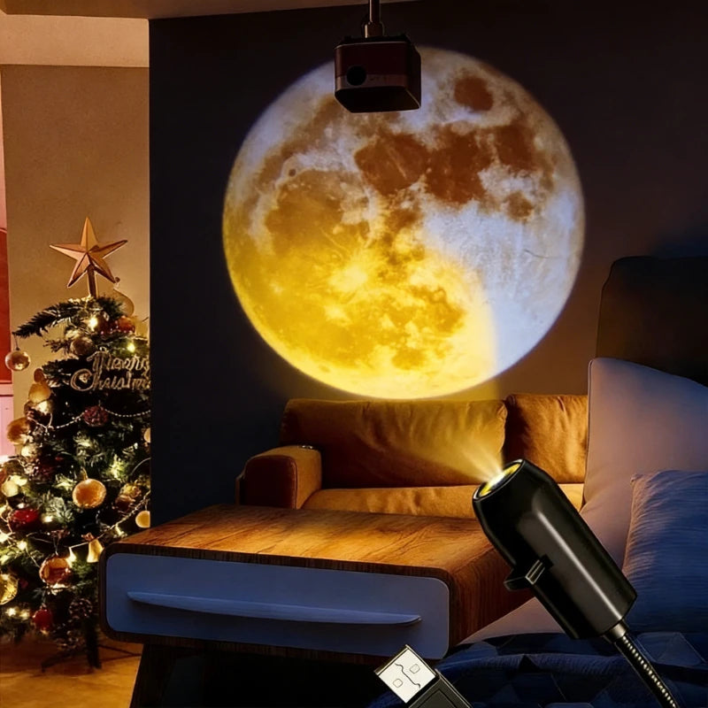 Projector Nightlight - Creative Moonlight LED Nightlight with Dimming Function, Ideal for Bedroom Decor Vue Moon