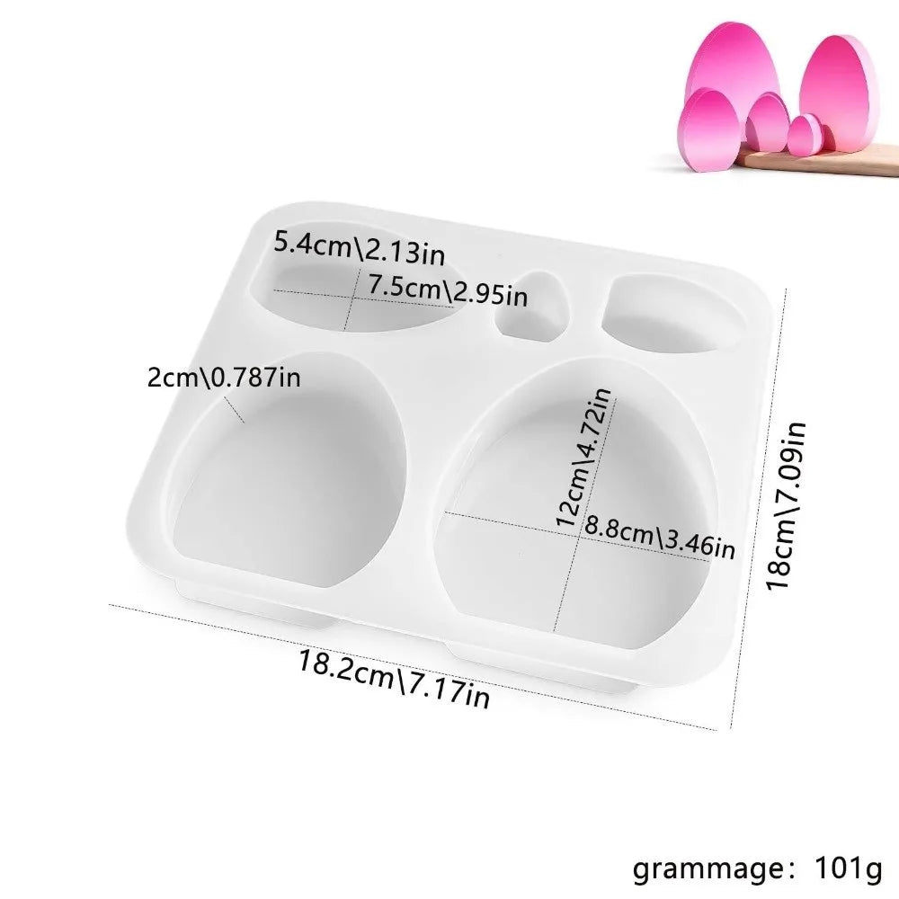 Gypsum Mold 5 Cavity Easter Silicone Mold Non-Stick Heat Resistant 5-in-1 Egg Mold DIY Crafts Flexible Soap Mold Soap Making Vue