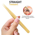 High Precision Lash Tweezers Set - Includes 3 Stainless Steel Eyelash Tweezers for Classic Individual and Volume Lash Extensions Vue Straight