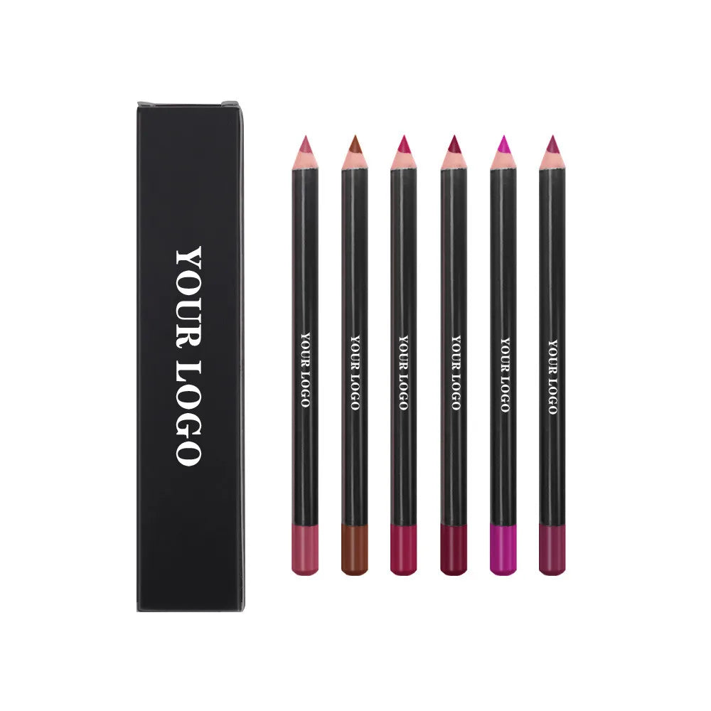 10sets Lip Liner 6Pcs Private Label Cosmetics Lipliner Waterproof Lip Pencils Matte Waterproof Colorful Silk Lipstick Pen Bulk Vue