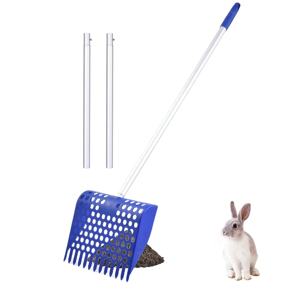 Chicken Poop Scooper for Sand Chicken Coop Rake and Scoop Tool Long Handle Detachable Shovel Retractable Cat Litter Scoop Vue