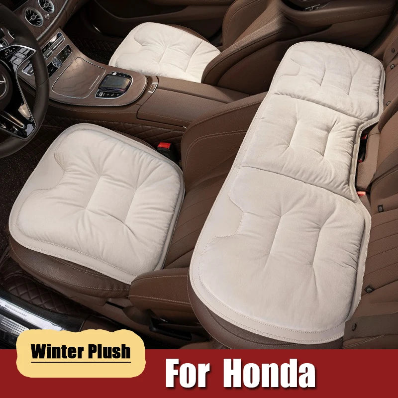 Flannel Car Seat Cushion Winter Warm Anti Slip Rear Seat Soft Pad For Honda Civic CR-V HR-V Accord Jade Crider Odyssey CRV Fit Vue