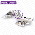 KAK Stainless Steel Cabinet Hinges Soft Closing Hydraulic Door Hinge Damper Buffer Kitchen Cabinet Furniture Hardware Vue Insert Embed