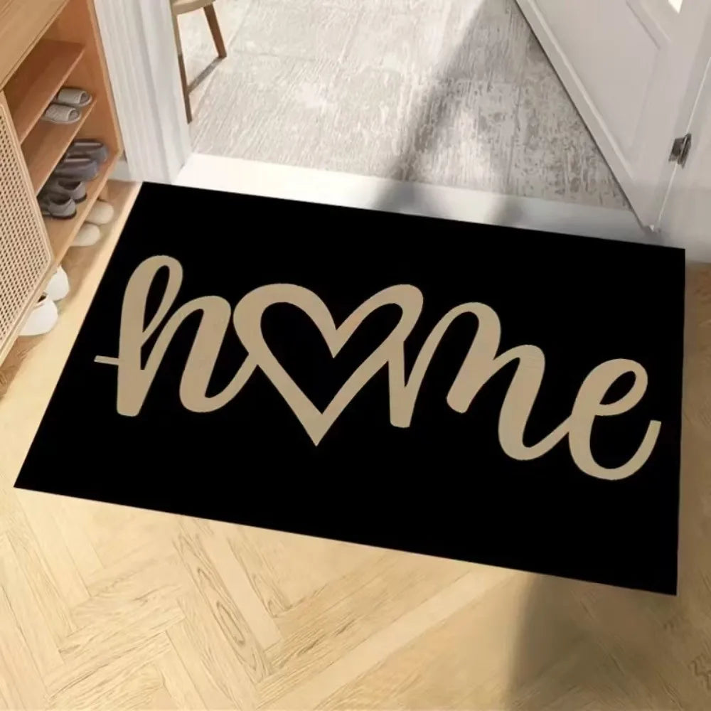 Weaving Texture Valentine Day Floor Mat Soft Beautiful Romantic Heart Anti Slip Mat Red Quick Dry Rose Door Mat Bedroom Vue Style 1