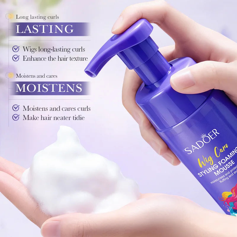 150ml Styling Foam Mousse, Containing Aloe Vera Extract, Glycerin and Other Skin-Friendly Ingredients, the Foam Mousse Has a Gentle, Non-Sticky Texture That Moisturizes Hair, Makes It Naturally Voluminous, and Provides a Long Vue