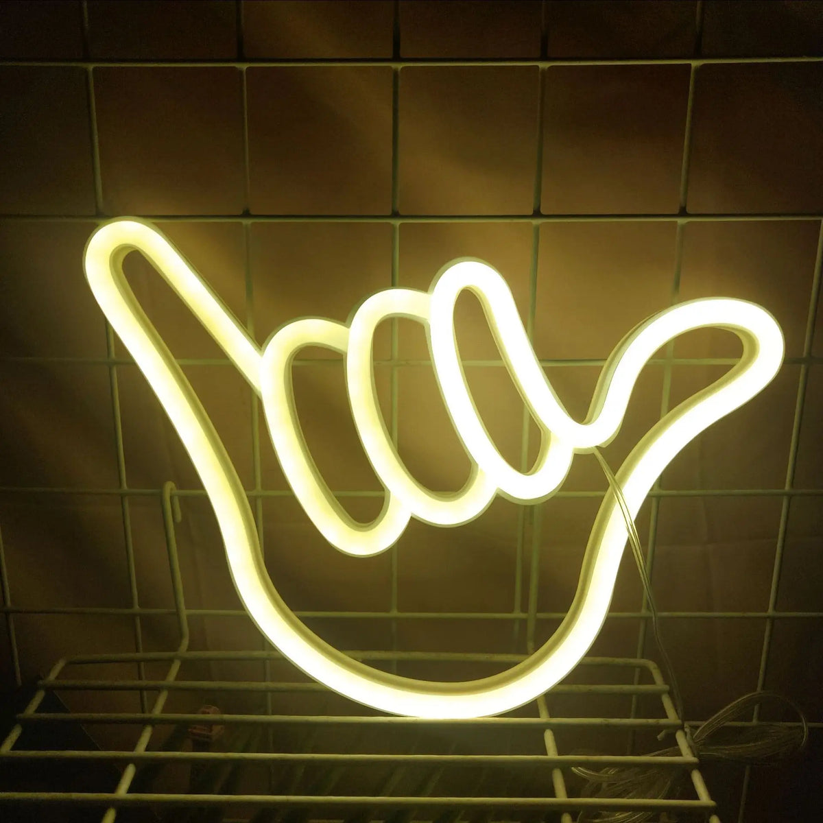 LED Neon I Love You Peace Gesture Finger Neon Signs Night Light 3D Wall Art & Game Room Bedroom Living Room Decor Lamp Signs Vue