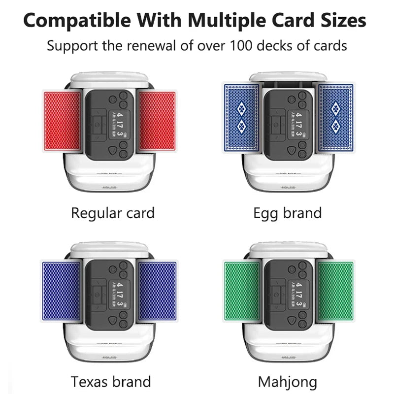 Automatic Cards Dealer 2 Decks Cards Shuffler Shuffling Dealing Playing Cards Distribution Machine for Outdoor Camping Parties Vue