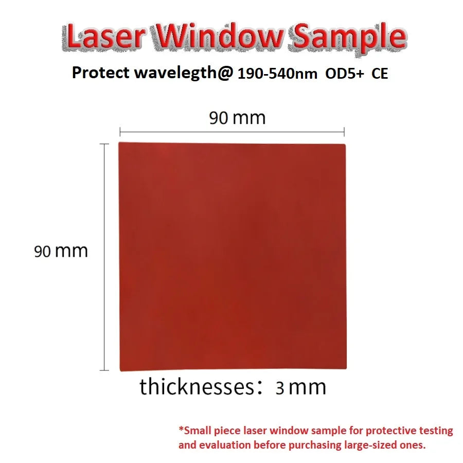 Laser Safety Windows 1064nm 532nm Protective Industrial UV IR Medical Laser Shield Cutting Filter Window Vue S2 190-540nm