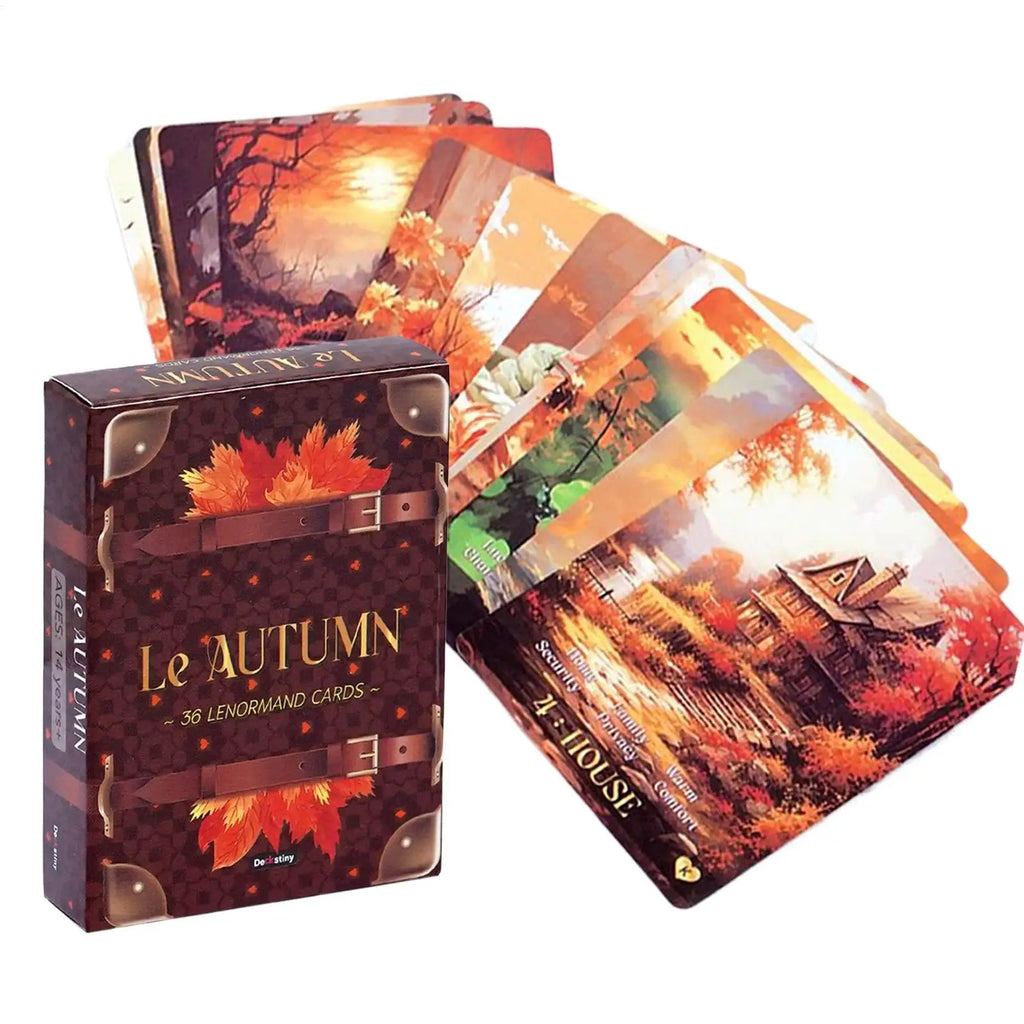 Tarot Cards 36 Pieces Fall Fortune Tarot Cards Aesthetic Divination Deck for Divination Meditation Learning Kids Teens Adults Vue