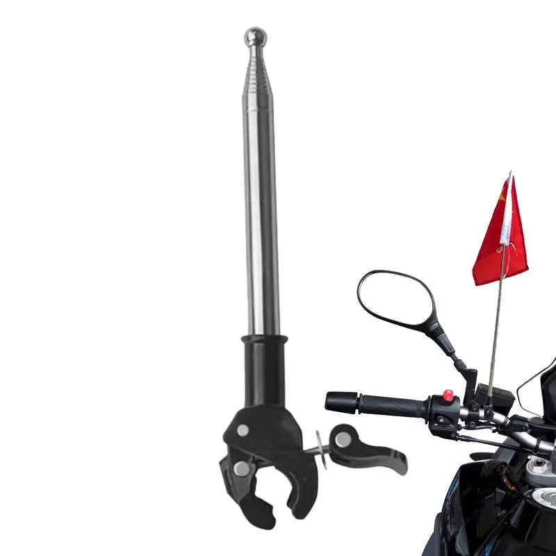 1.2M Telescopic Flagpole Stainless Steel Portable Pole Flag Waving Flagpole Flag Pole Car Holder for Truck Boat Vehicle Bicycle Vue