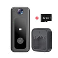 Wireless Camera Doorbell Two-Way Audio Smart Video Doorbell Security Doorbell Cloud Storage Battery Powered Home Security Camera Vue With 32GB Card