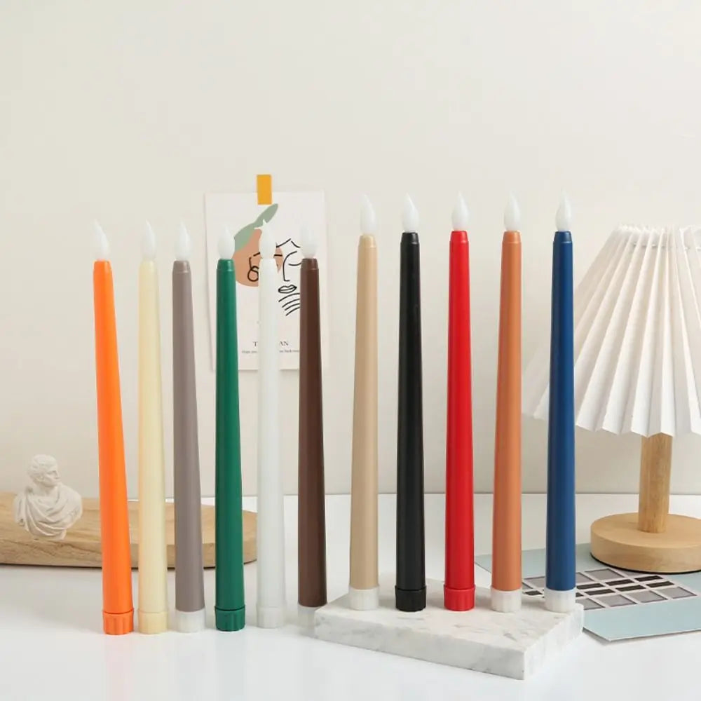 Simulation Led Candles with Flickering Flame Battery Operated Candlesticks 3D Wick Tall Atmosphere Light Thanksgiving Vue