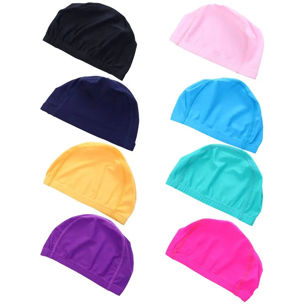 Ice silk Comfortable Turban Elastic Nylon Ultrathin Water Sport Bathing Caps Pool Hat Swimming Cap Swimming Hat Vue