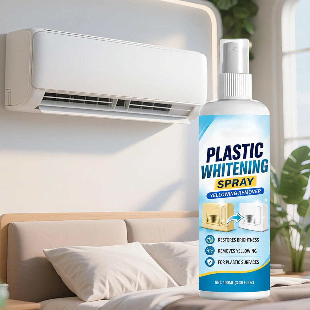 100ml Yellowing Restorer Spray, Multi-Purpose Plastic Brightener for AC, Washing Machine, Car Interior, Home Appliances Vue