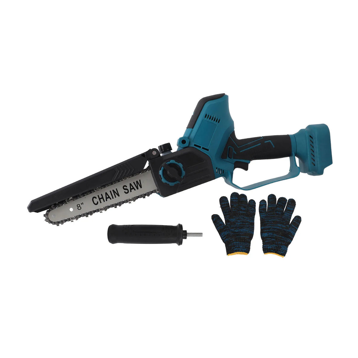 8 Inch Brushless Cordless Chainsaw Mini Handheld Chain Saw with Oiler for Tree Pruning and Wood Cutting 18V Cordless Chain Saw Vue LIGHT BLUE