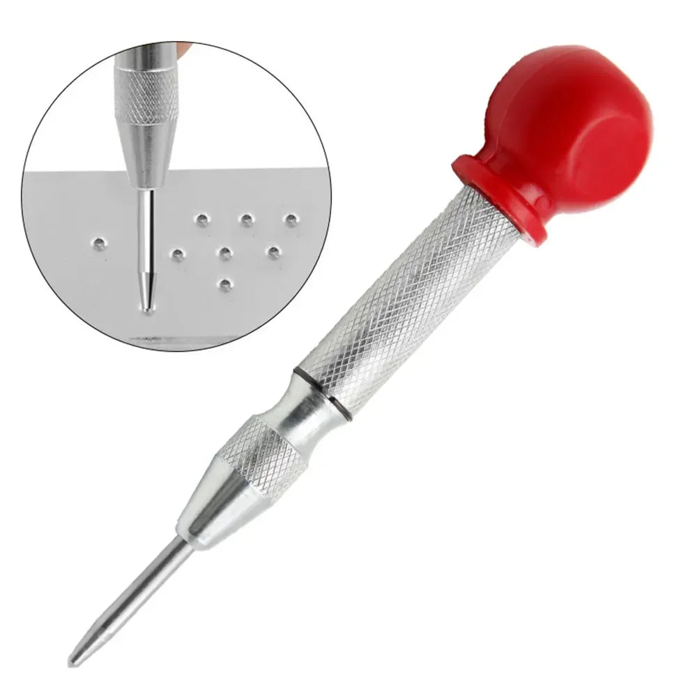 1PC Silvery Center Punch Automatic Spring Positioner Glass Striker Window Breaker Punch Centering and Punching Tool Accessories Vue