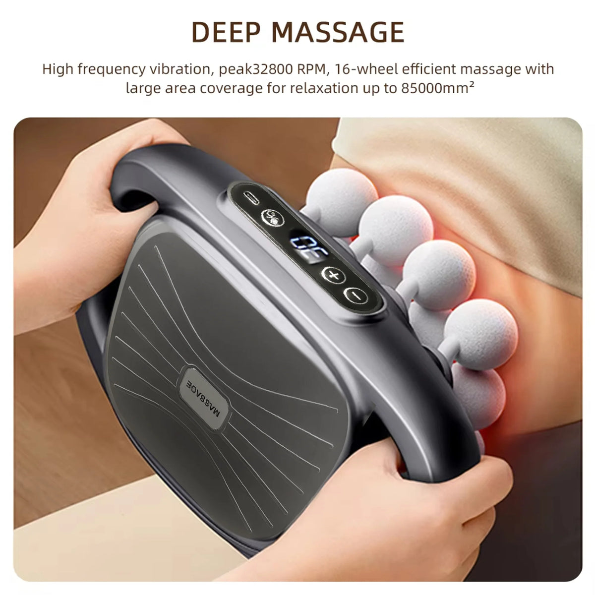 Massager Gun Set Deep Tissue Body Fitness Muscle Electric Relax Massager for Back Shoulders Legs Foot 16 Heads Vue