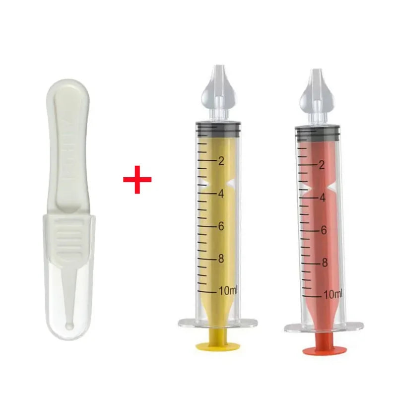 vvocci Nasal Professional Baby Aspirator with Nose Cleaning Tweezers Set Syringe Nasal with Tweezers for Newborn Infants Kids Vue B392 3PC Set C