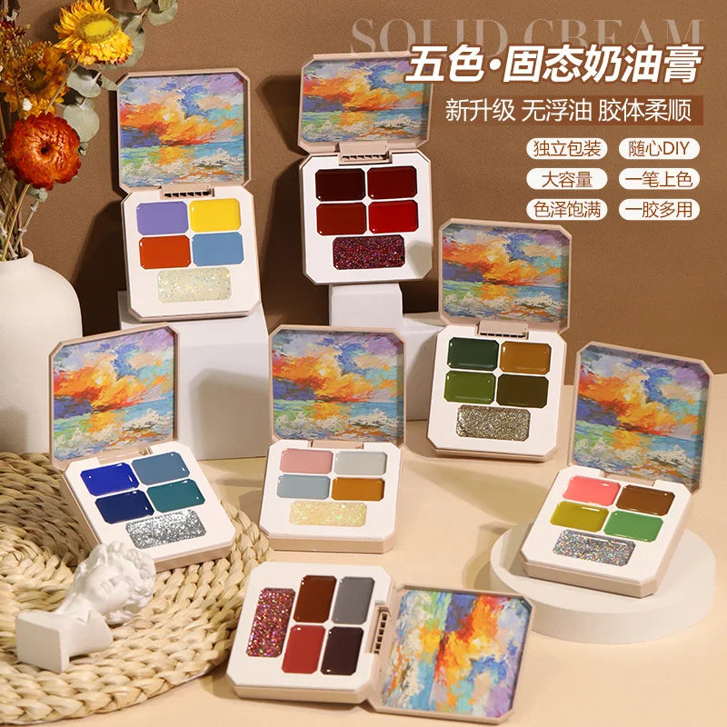 1pc 5-color solid nail polish gel solid color painting gel thick gradual color nail polish creation diy Vue