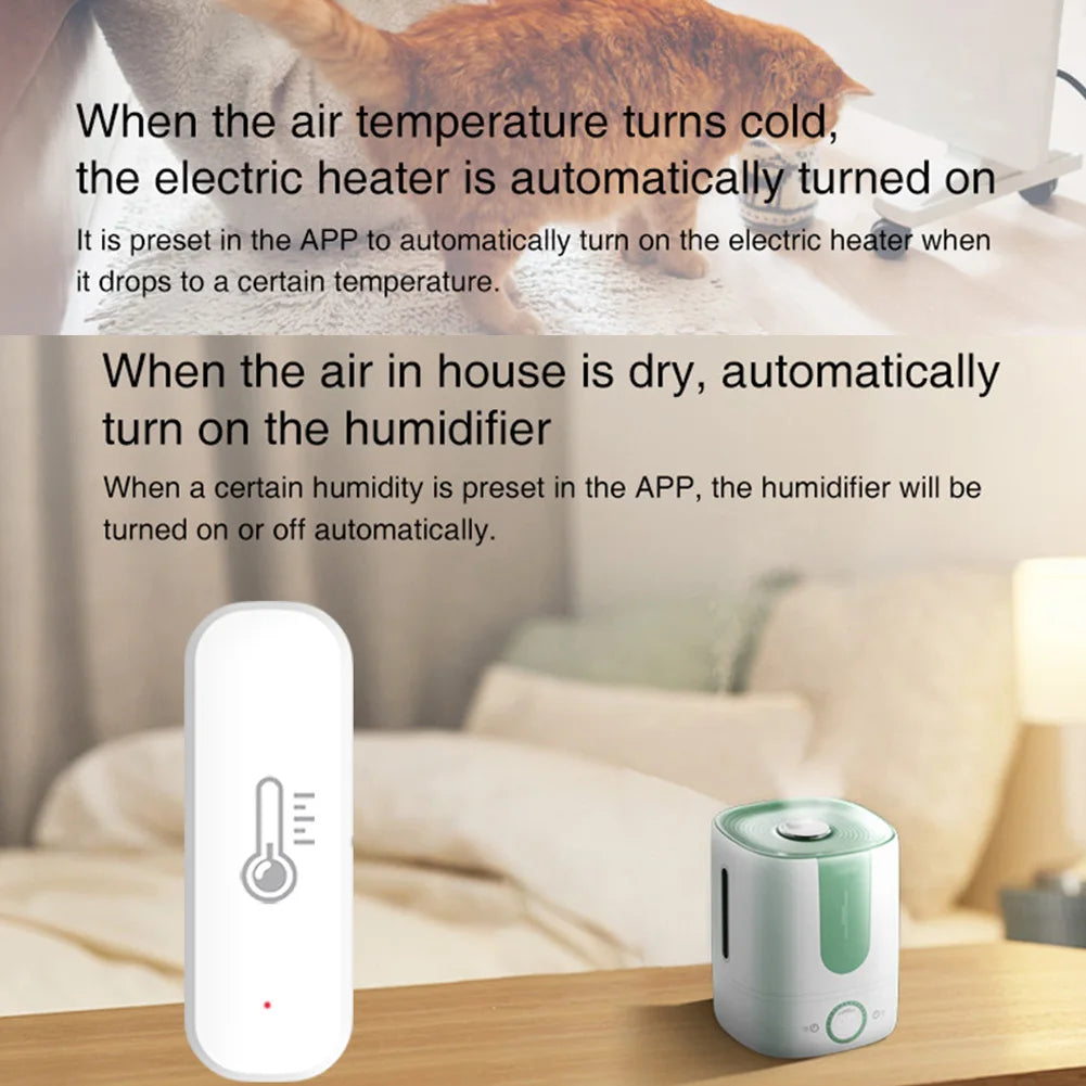 Tuya ZigBee/WiFi Temperature Humidity Sensor Detector Smart Home Thermometer Hygrometer APP Remote Monitor Via Smart Life Works Vue Default Title