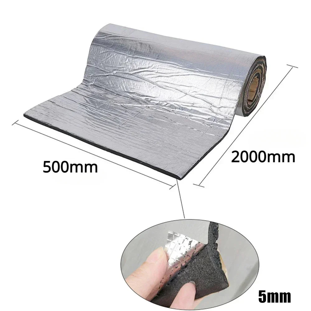 Automotive Thermal and Acoustic Insulation Insulating Mat 5mm 10mm Thick Aluminium Foil Heat Insulation Cotton Door Bonnet Vue 2000x500x5mm-M