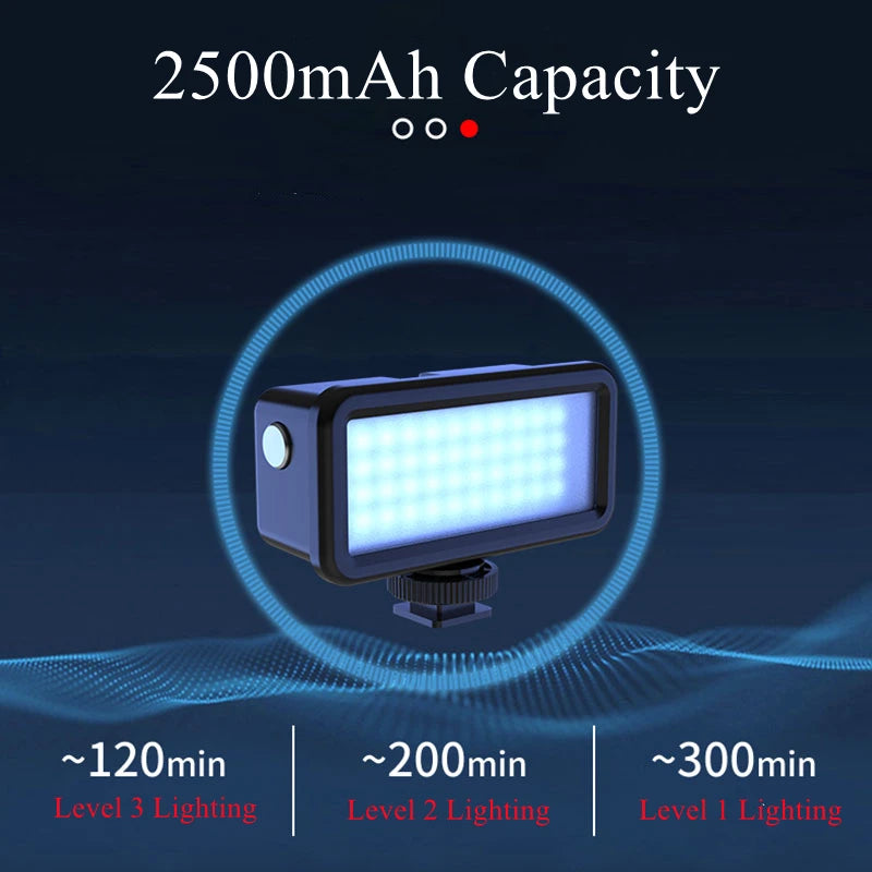 Diving Fill Light Waterproof 40M Underwater Led Video Lamp For Gopro Hero 11 10 9 Dji Action 3 Action Camera Accessories SLR Vue