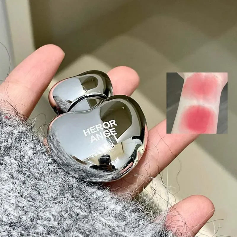 Silver Heart Lipstick Velvet Matte Blush Mud Clay Lip Gloss Lip & Face Liquid Lip Tint Cream Pigment Long Lasting Silky Cosmetic Vue
