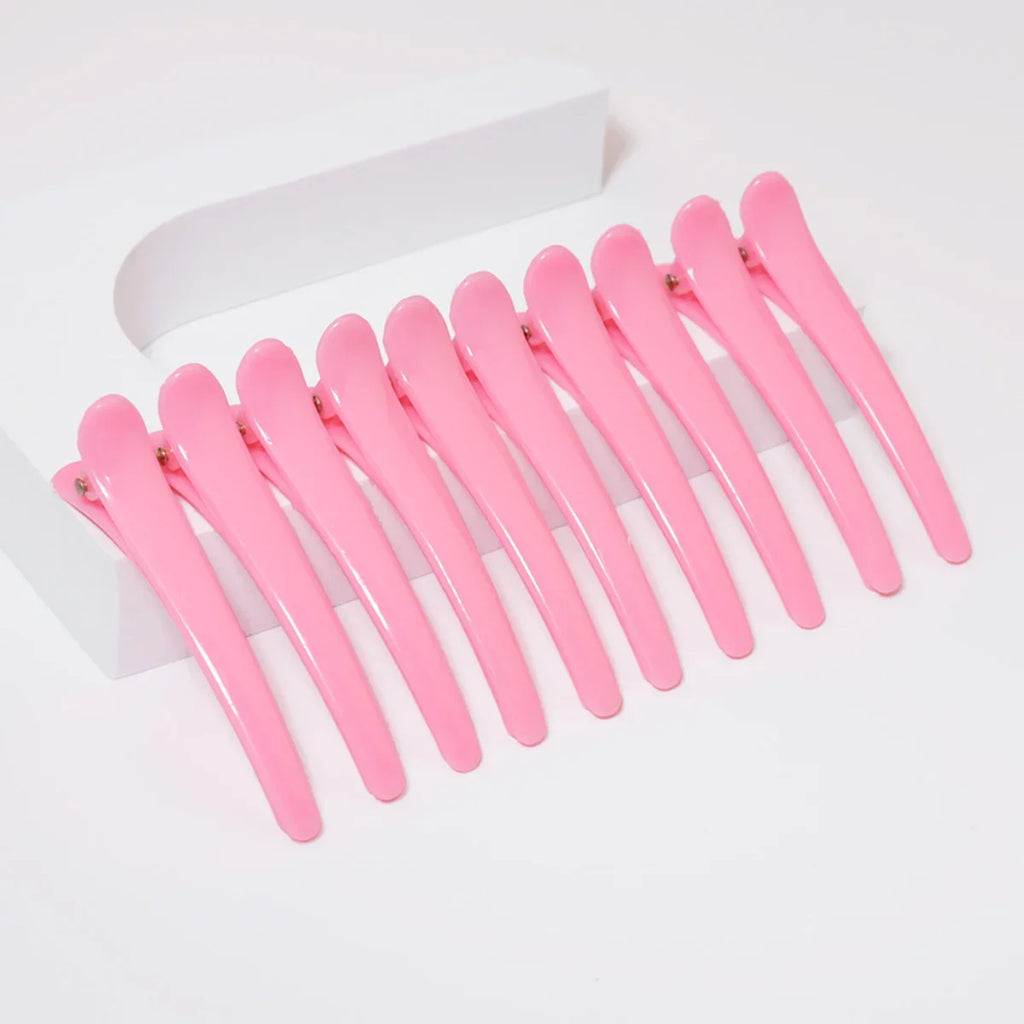 Anti Slip Hair Clip for Thick and Sparse Hair Styling Suitable for Female ,ducktooth Plastic 10pcs Clip Vue M446 Pink-10pcs