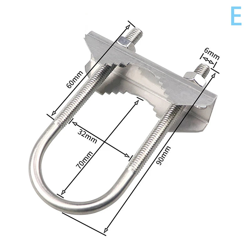 M6 U Bolts Mounting Hardware Heavy Duty Anti-Rust Mast To Mast Clamp V Jaw Block Mount Bracket Kit For Outside Home Antenna Vue A5