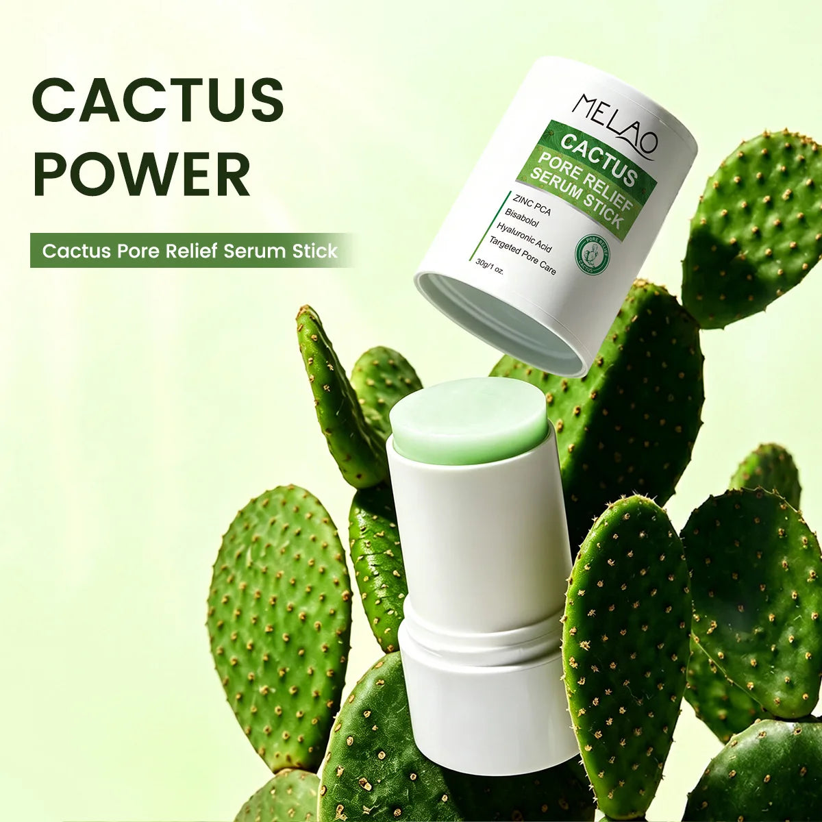 Cactus Pore Relief Multi Balm Stick Cooling & De-Puffing Face Balm for Enlarged Pores,Pore Minimizer,Smooths Texture Non-Greasy Vue