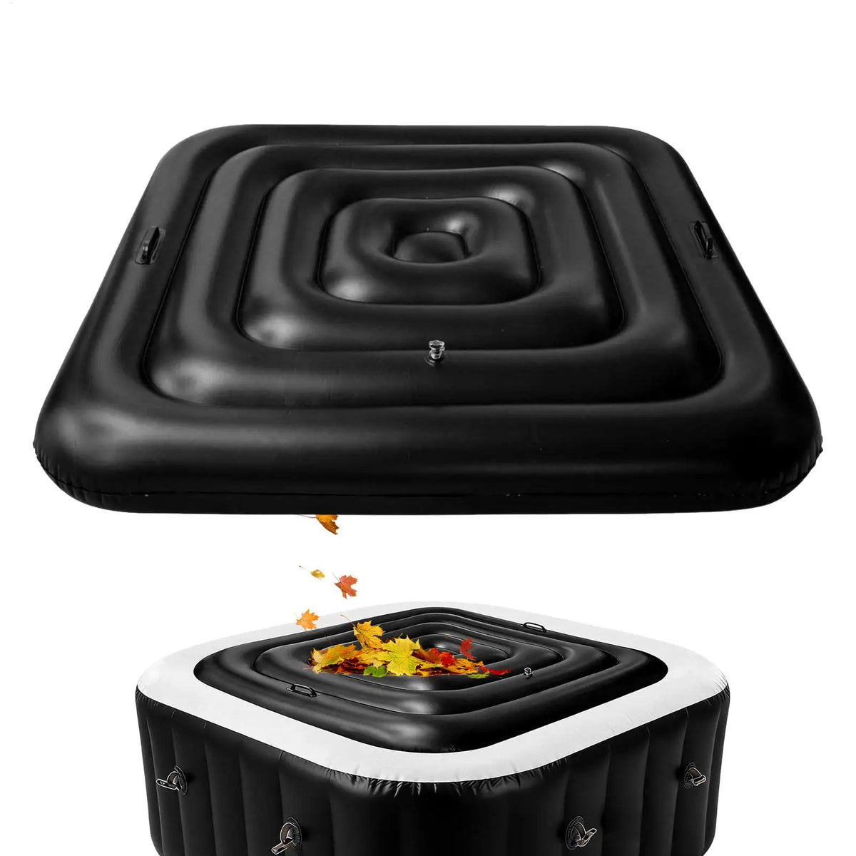 130cm/165cm PVC Inflatable Hot Tub Cover Energy-Saving Lightweight Thermal Portable Lid Square Hot Tub Thermal Cover Vue