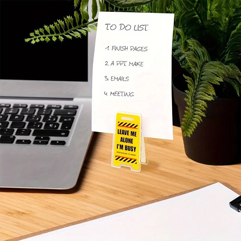 Acrylic Desk Decoration Leave Me Alone I'm Busy Humorous Office Vue