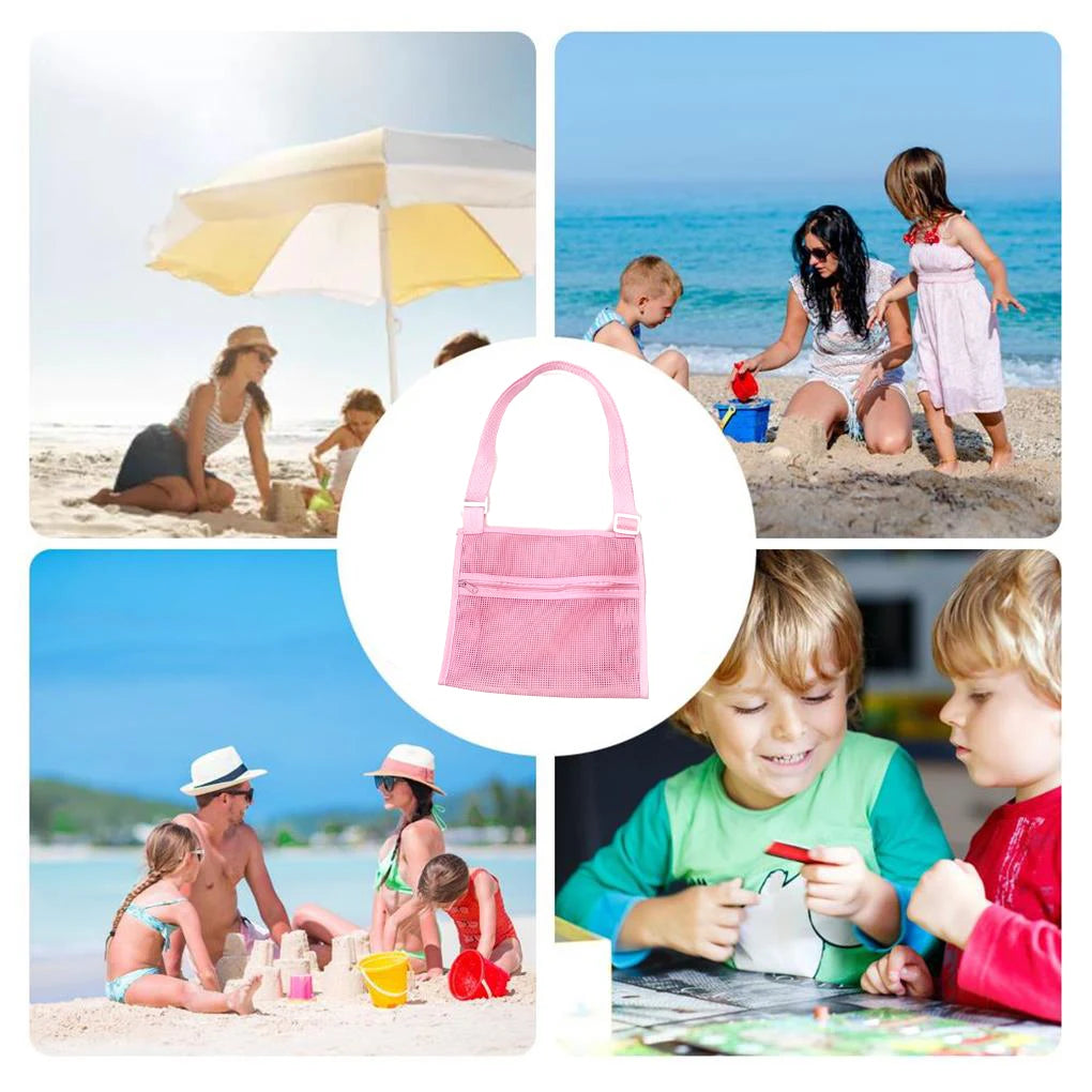 Beach Mesh Bag Handbag Outdoor Camping Picnic Travel Pouch Toys Tote Vue