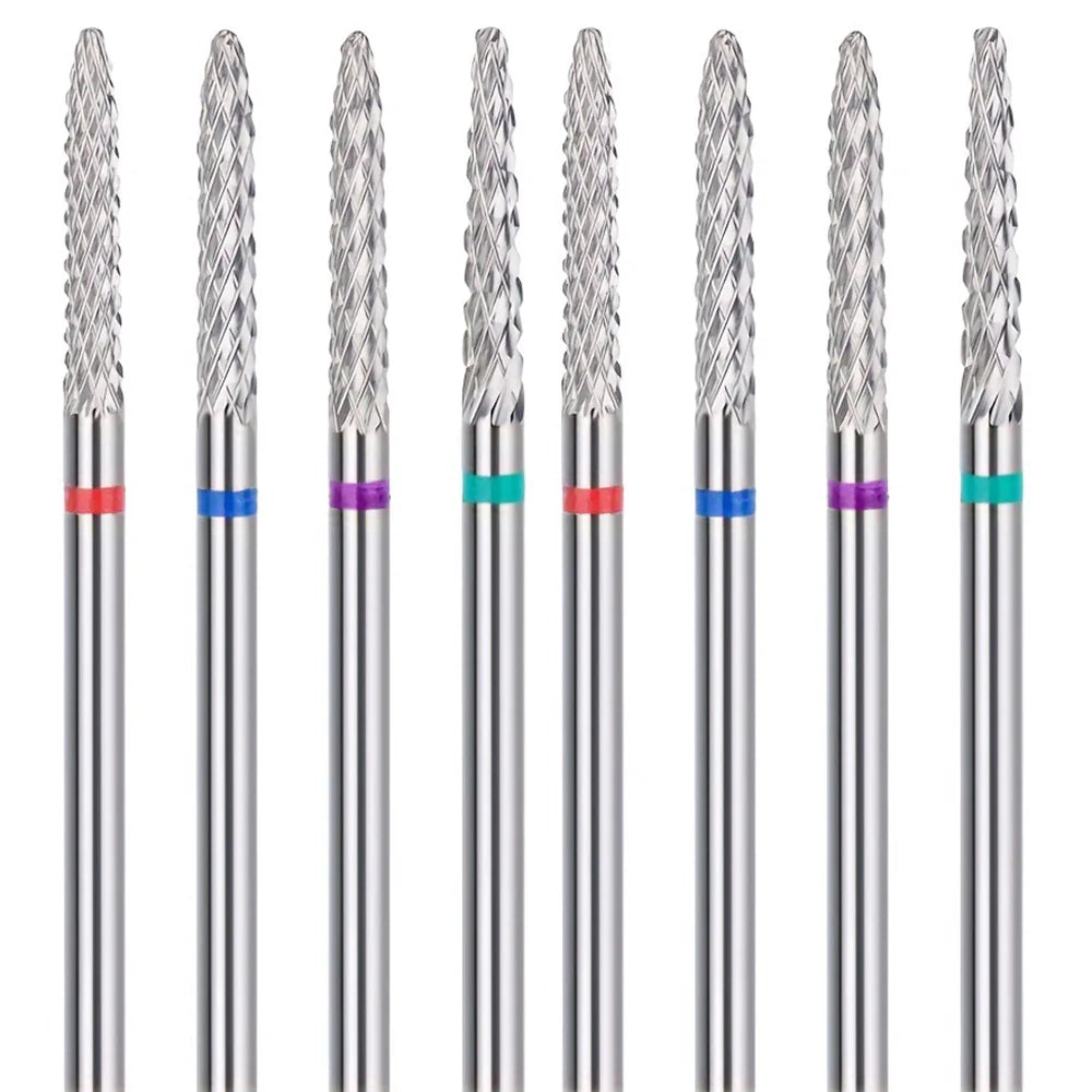 3/32 Tungsten Steel Carbide Nail Drill Bit for Acrylic Gel Nails Polishing Electric File Grinding Bits Cutter Burr Vue