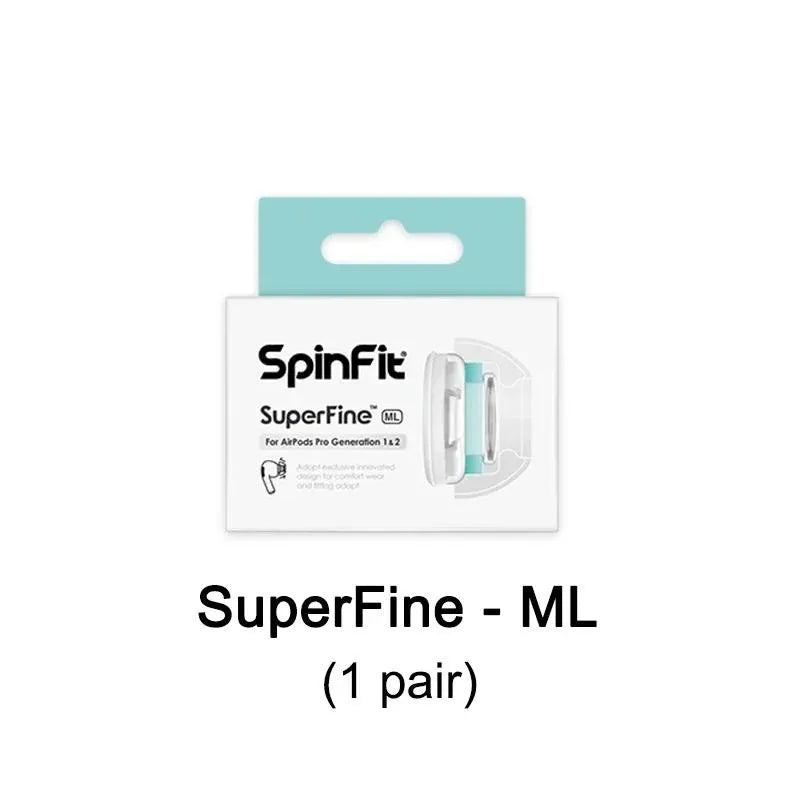 SpinFit SuperFine Eartips & Adapter for AirPods Pro Gen 1 & 2 Earbud Replacement Tips Vue SuperFine-ML (1pair)