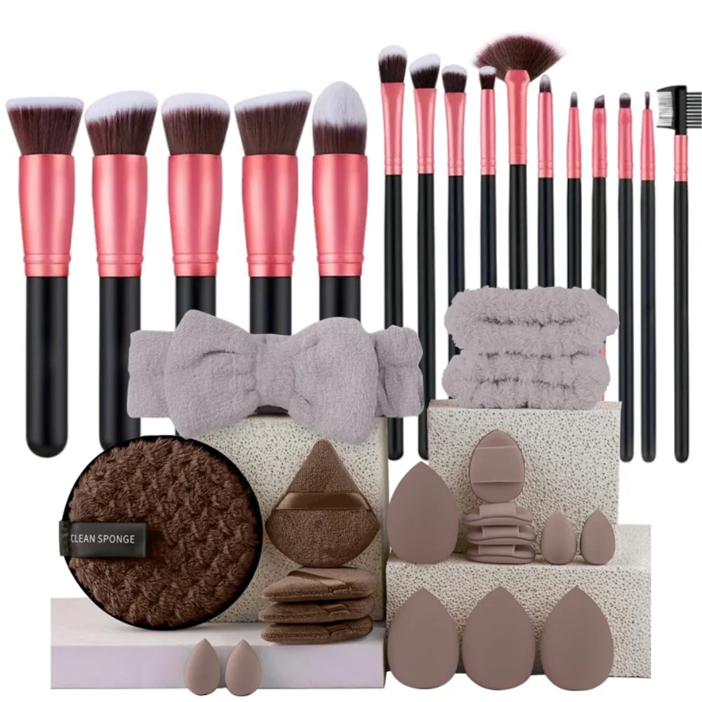 Premium Makeup Brushes Set Portable Travel Soft Eye Shadow Brush Foundation Powder Eyelash Concealer Blush Make Up Brush Set Vue AMZ-16RE-20PF