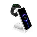 3 in 1 Wireless Charger Stand For Samsung Phones Galaxy Watch 7 8 9 Airpods Pro Fast Charging Dock Station Vue SILVER